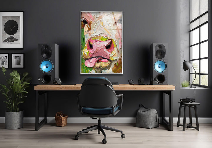 Cow Painting Glass Wall Art glass image printing, glass prints from photos