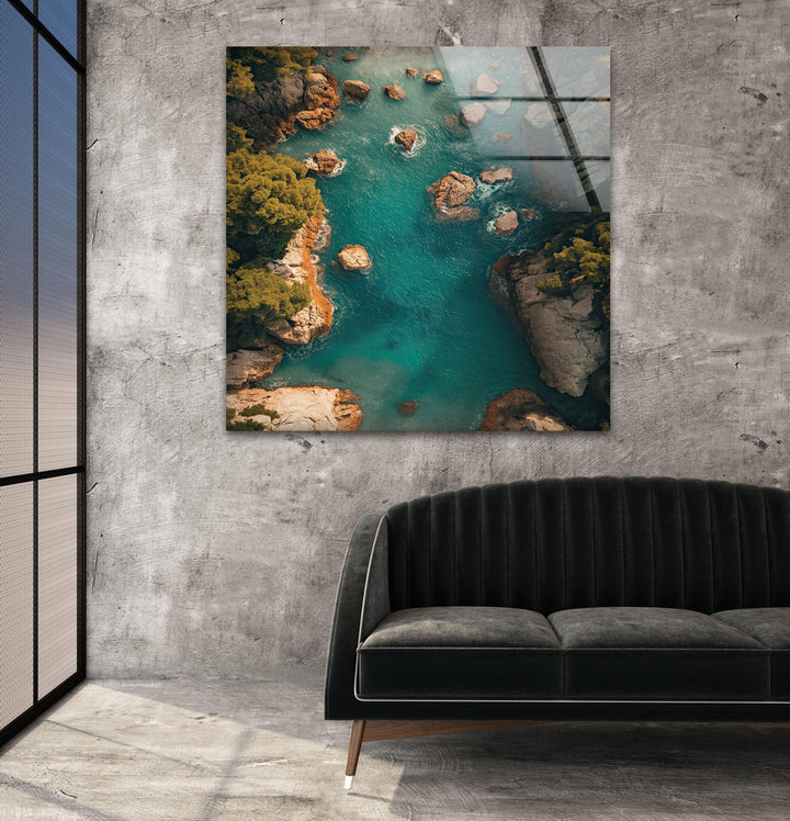 Croatia River Glass Wall Art custom glass photo prints, large glass prints
