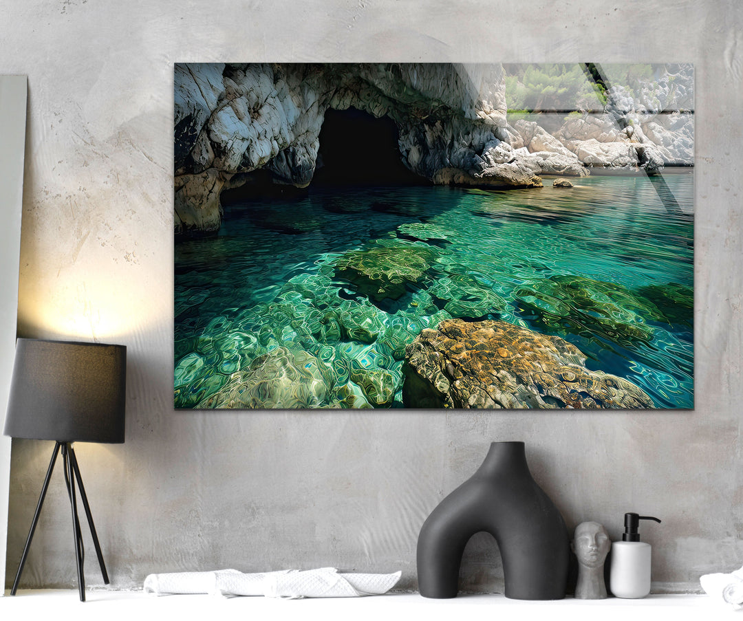 Cave Entrance Glass Wall Art glass pictures for Wall, glass prints wall art
