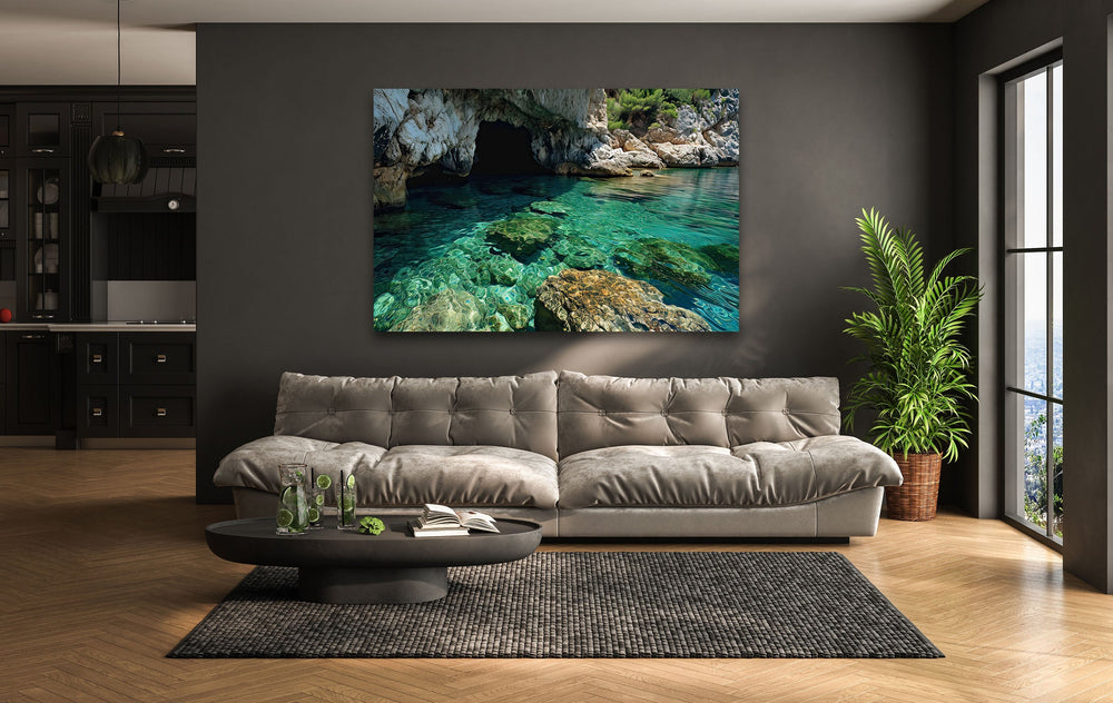 Cave Entrance Glass Wall Art Glass Printing Wall Art, Print photos on glass
