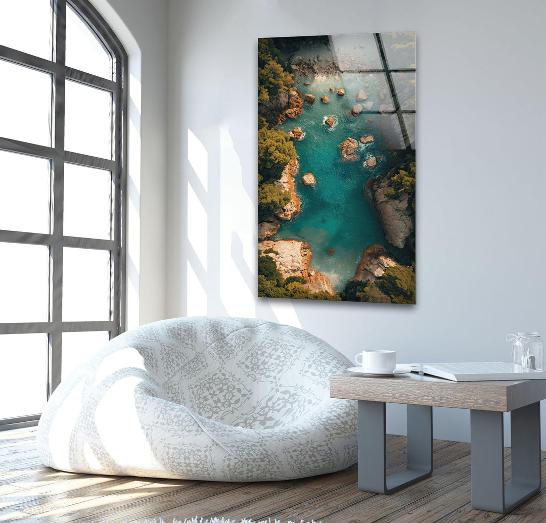 Croatia River Glass Wall Art photo print on glass, prints on glass wall art
