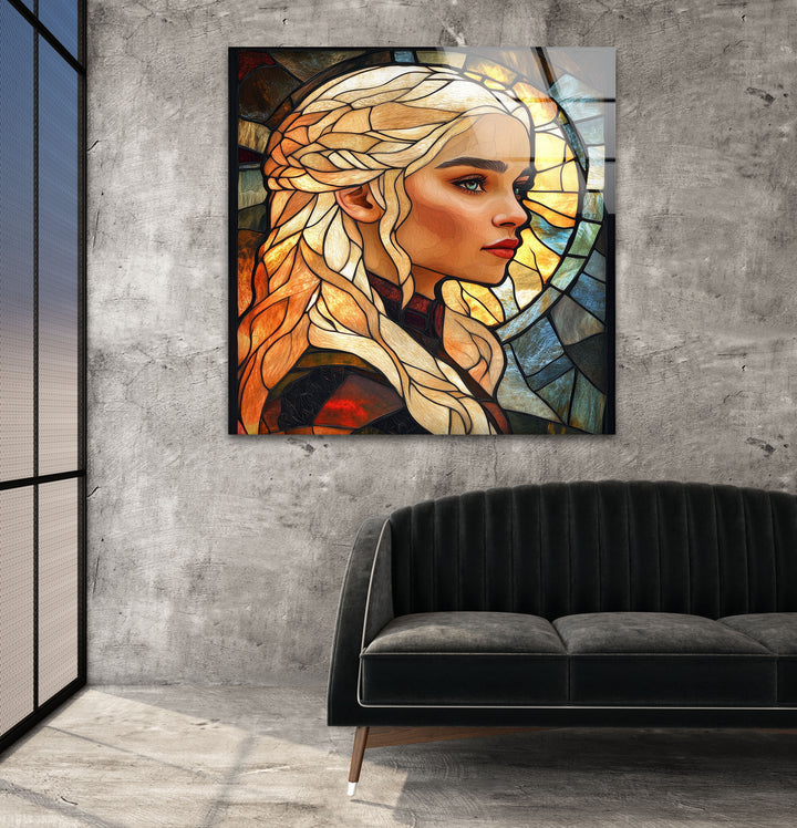 Daenerys Targaryen Stained Glass Wall Art glass pictures for Wall, glass prints wall art
