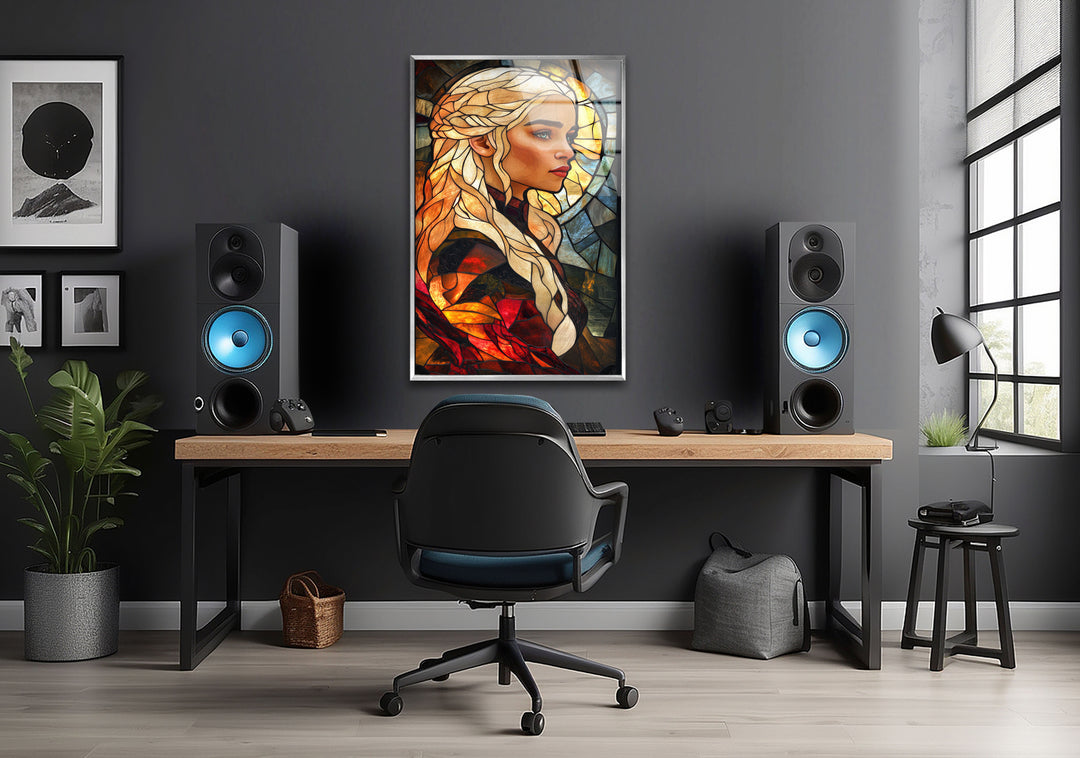 Daenerys Targaryen Stained Glass Wall Art large glass photo prints, glass wall photos
