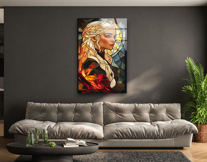 Daenerys Targaryen Stained Glass Wall Art glass image printing, glass prints from photos
