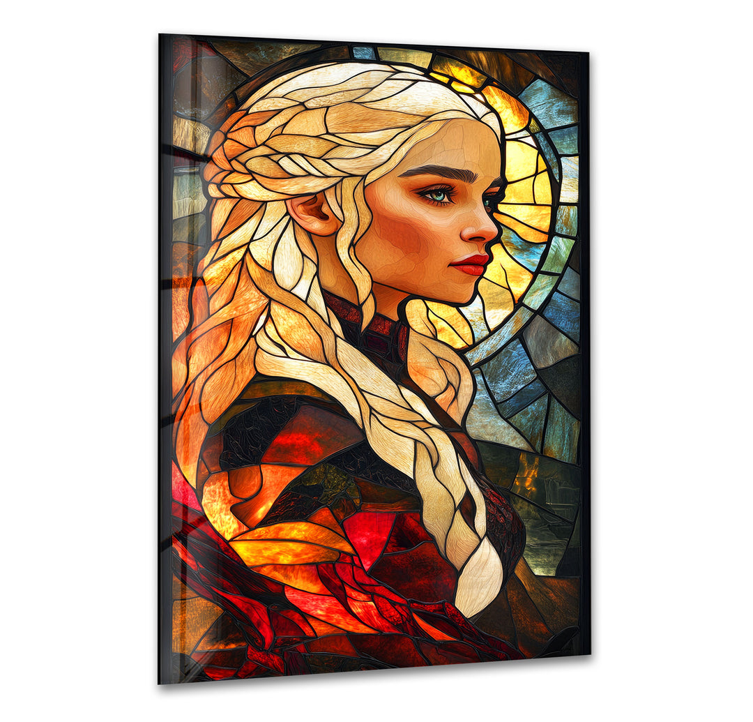 Daenerys Targaryen Stained Glass Wall Art glass photo prints, glass picture prints
