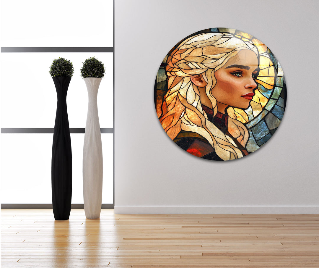 Daenerys Targaryen Stained Glass Wall Art glass wall decor, glass wall art decor
