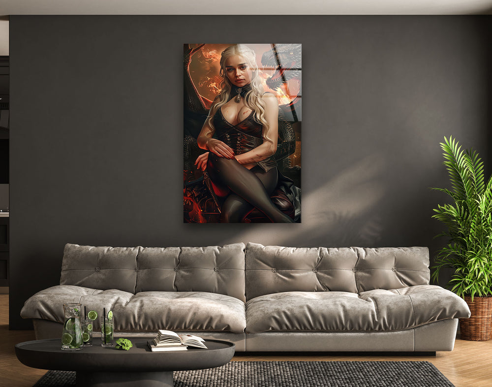 Daenerys Targaryen Art Glass Wall Art art glass wall art, glass wall art pictures
