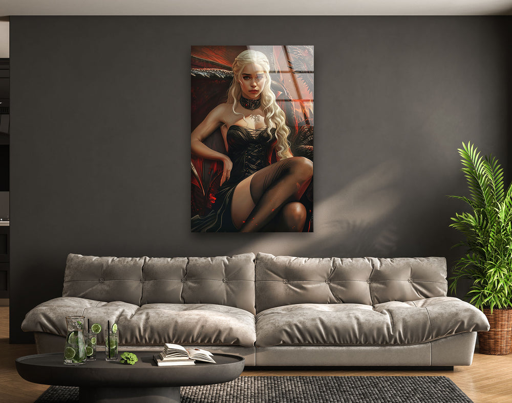 Beauty Daenerys Targaryen Glass Wall Art Glass Printing Wall Art, Print photos on glass
