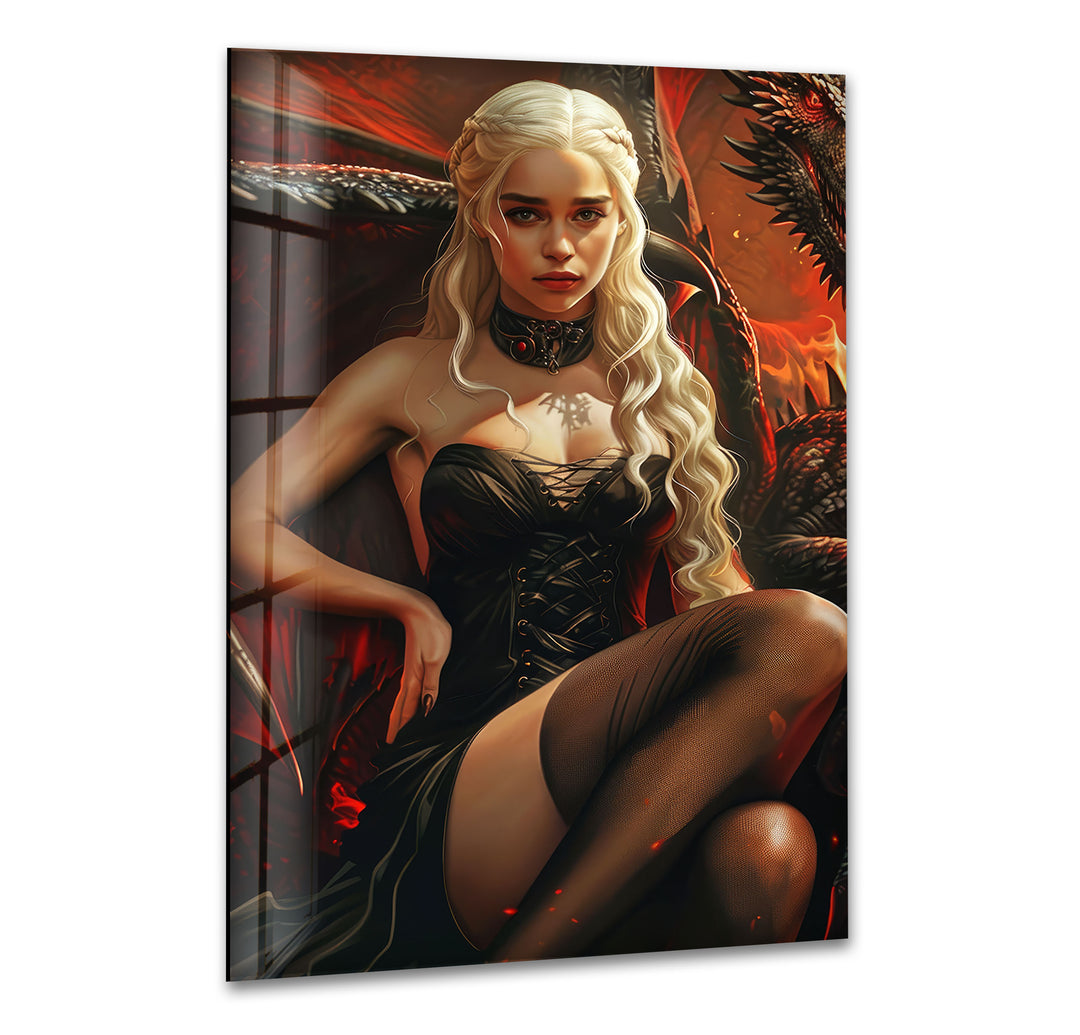 Beauty Daenerys Targaryen Glass Wall Art art glass wall art, glass wall art pictures
