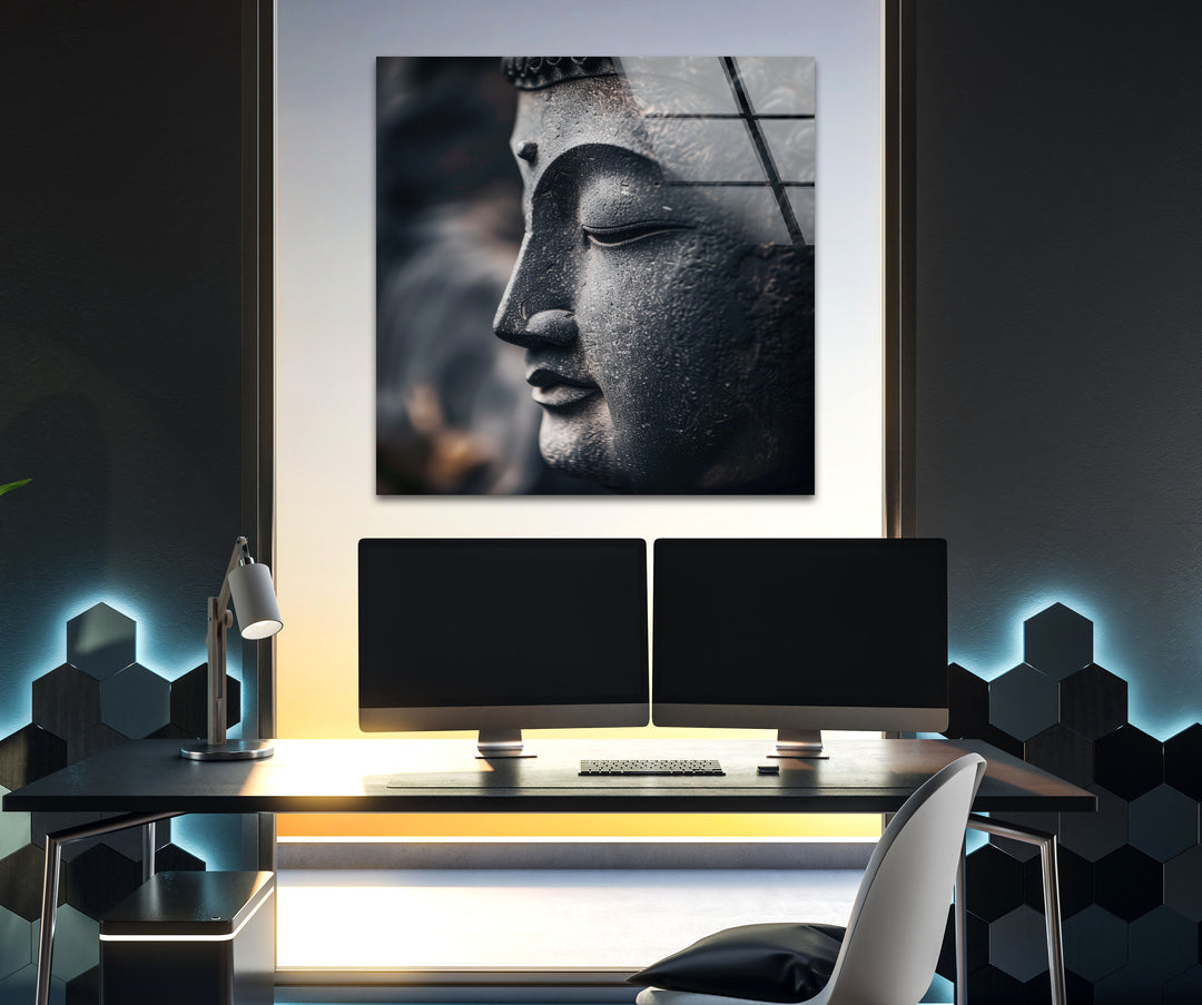 Buddha Statue Glass Wall Art Decor | Glass Art Prints