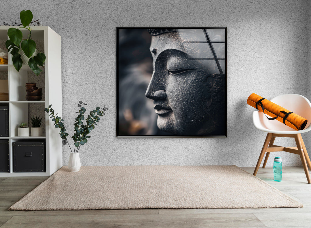 Buddha Statue Glass Wall Pictures | Artistic Wall Decor