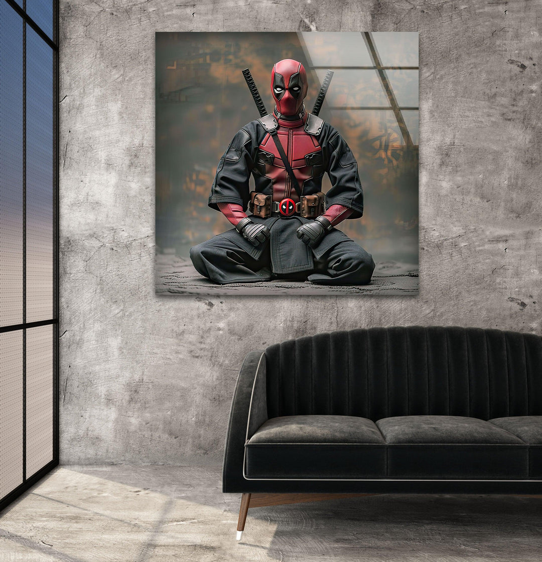 Deadpool Karate Wall Art glass image printing, glass prints from photos
