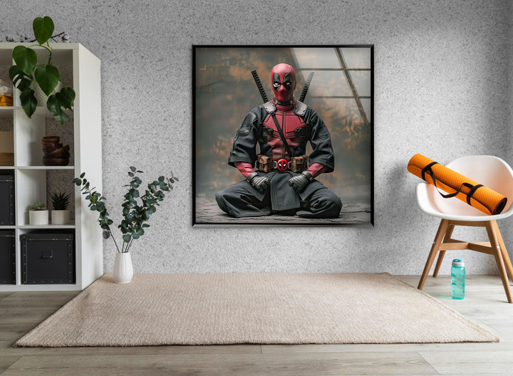 Deadpool Karate Wall Art glass pictures for Wall, glass prints wall art
