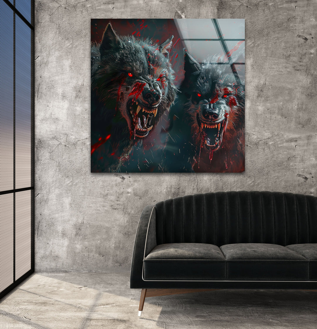 Wild Wolfs Glass Wall Art glass image printing, glass prints from photos
