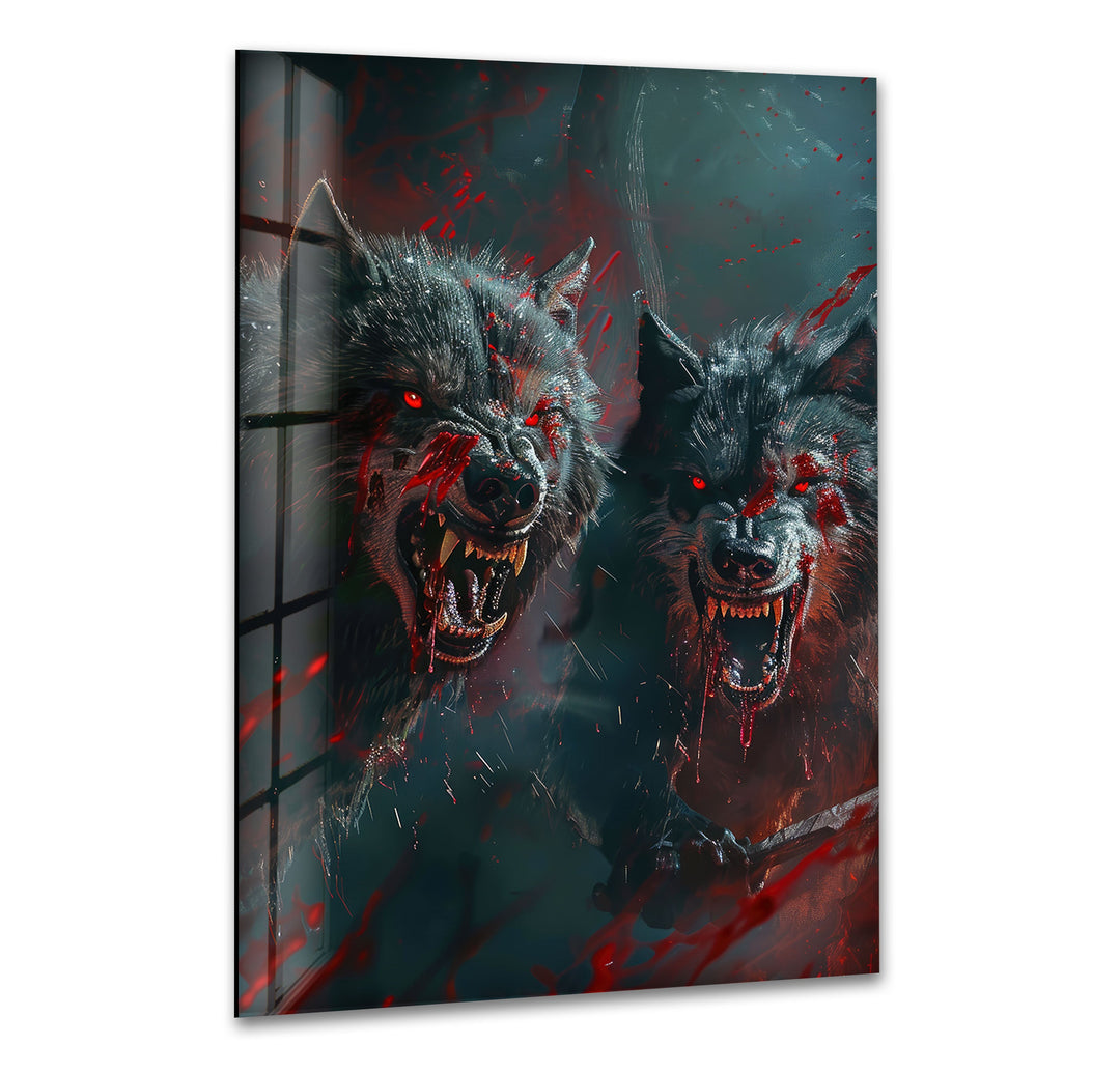 Wild Wolfs Glass Wall Art Glass Printing Wall Art, Print photos on glass
