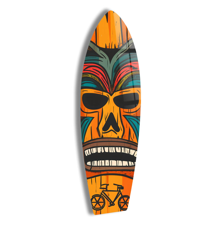 Tiki Art Surfboard Wall Art