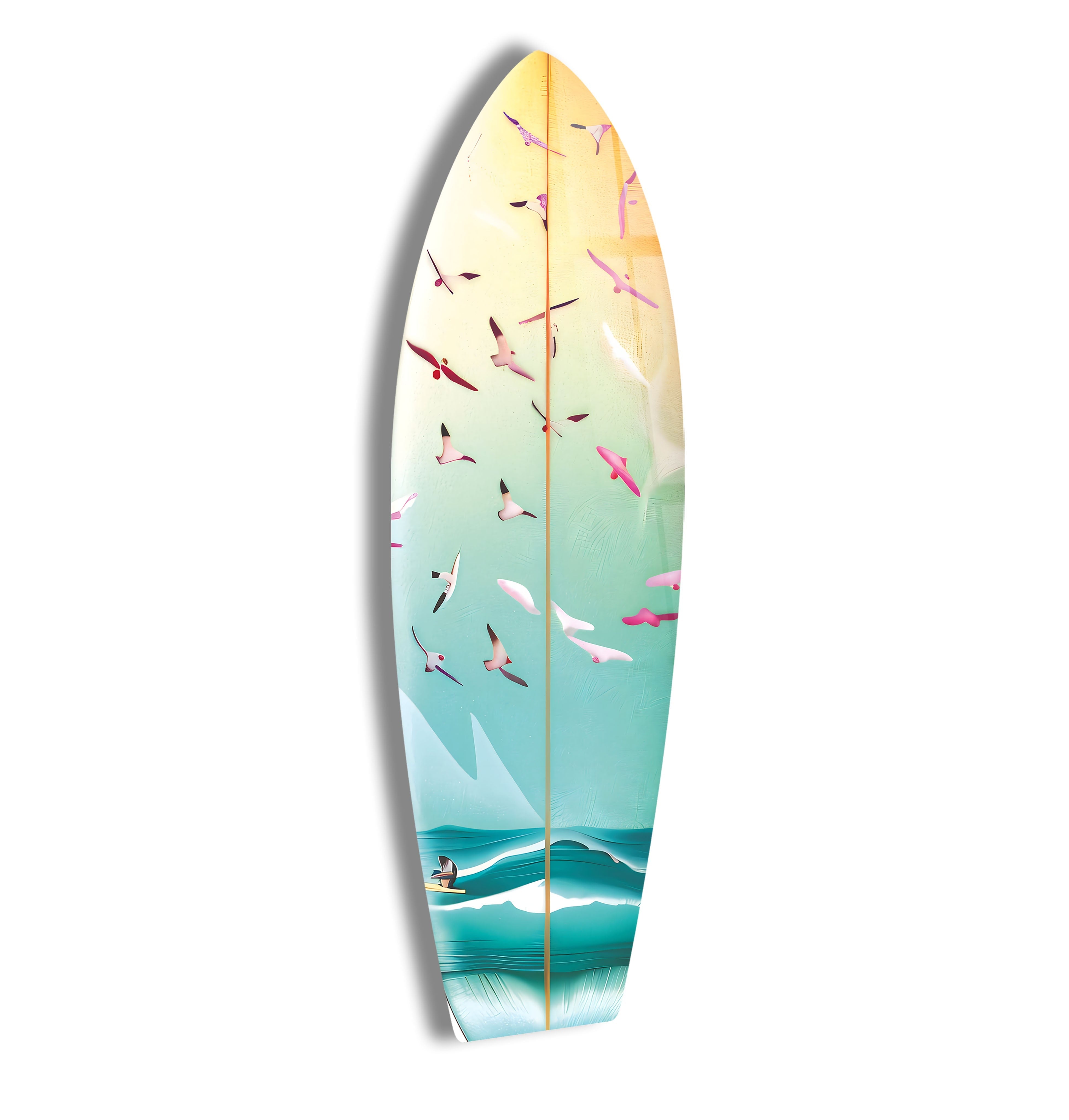 Birds On The Water Surfboard Wall Art