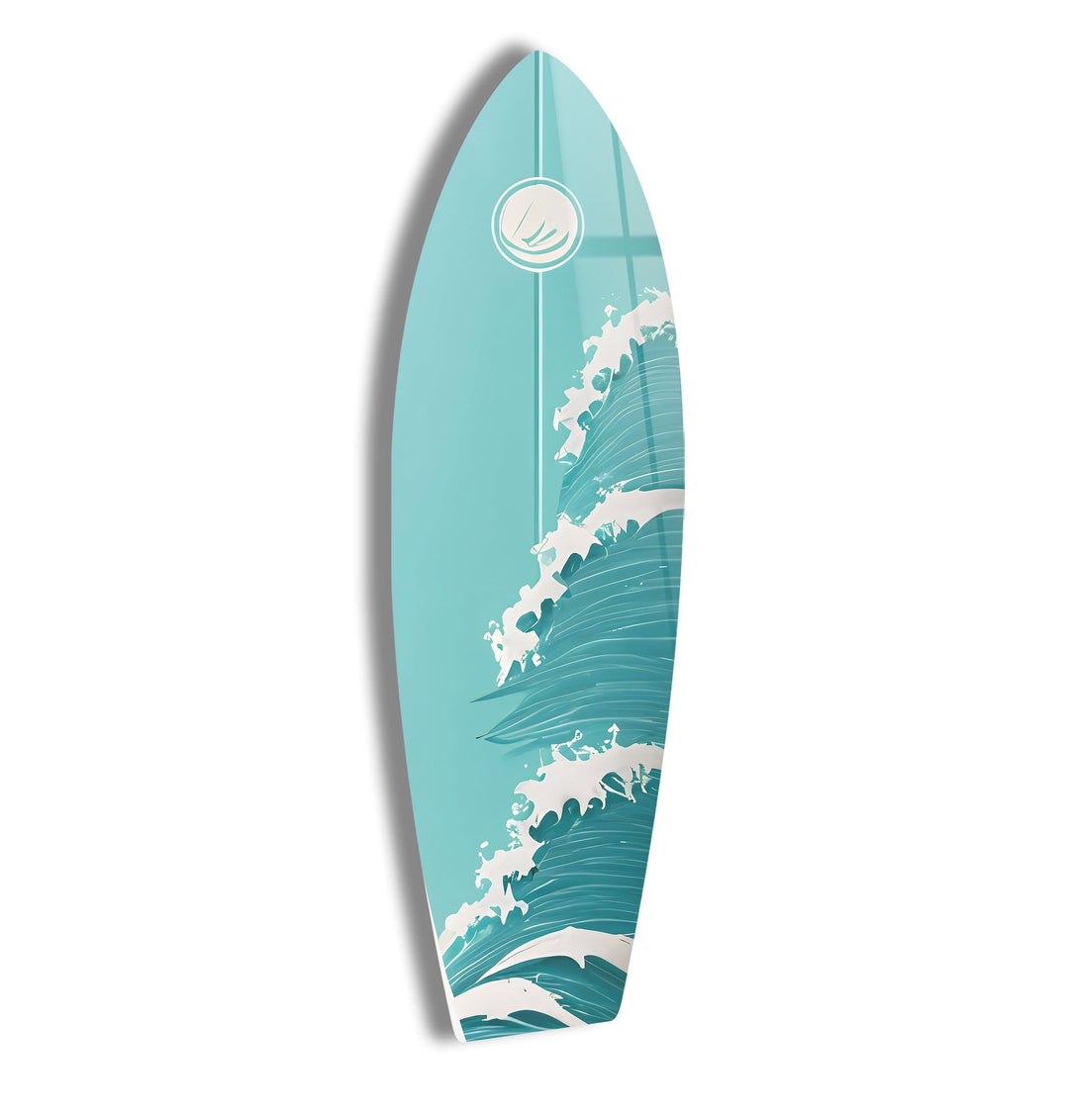 Sea Waves Surfboard Wall Art