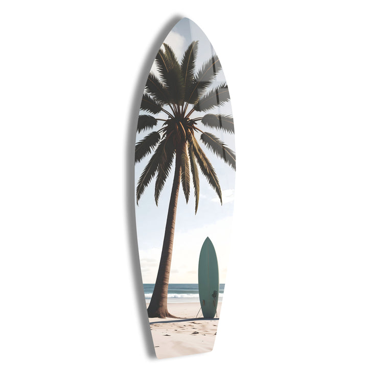 Palm Tree Surfboard Wall Art