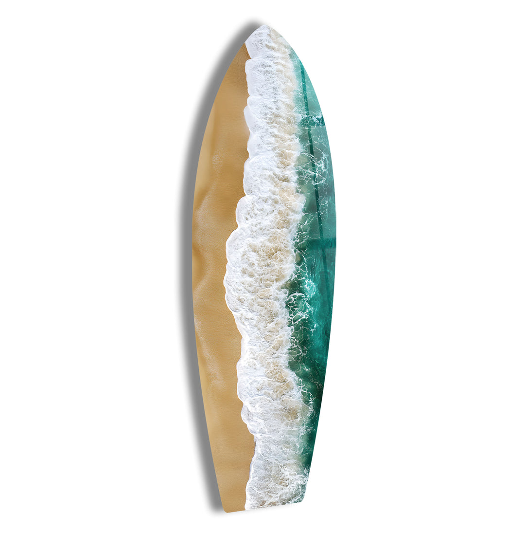 Golden Shore Surfboard Wall Art