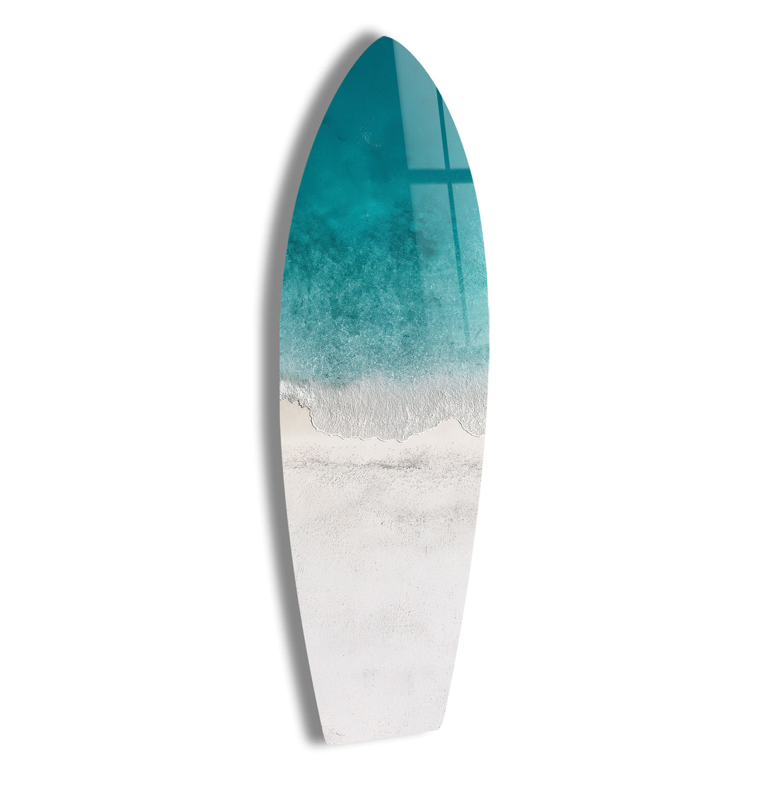 Azure Shoreline Surfboard Wall Art