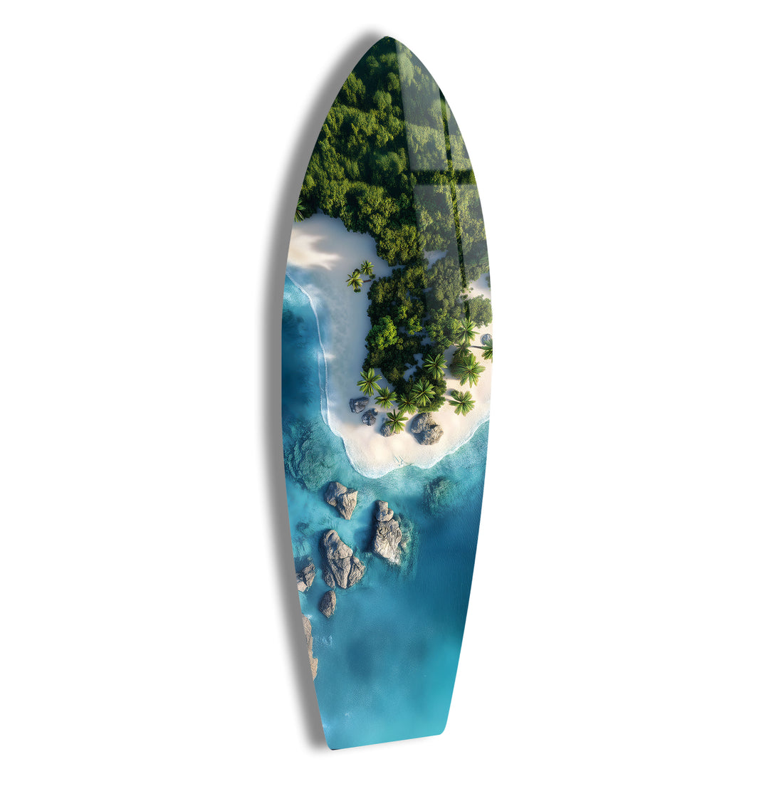 Tropical Paradise Surfboard Wall Art