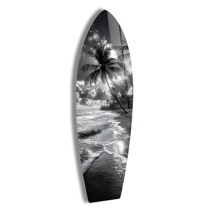 Midnight Tropics Surfboard Wall Art