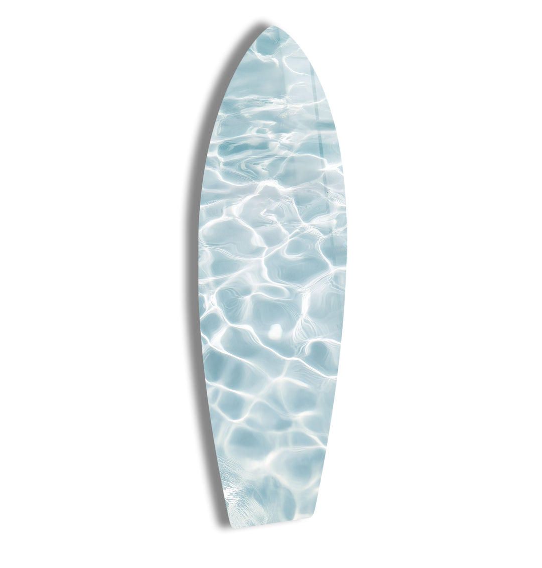 Crystal Blue Waters Surfboard Wall Art