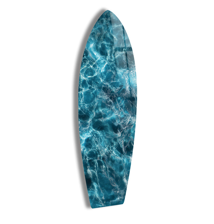 Deep Blue Waters Surfboard Wall Art