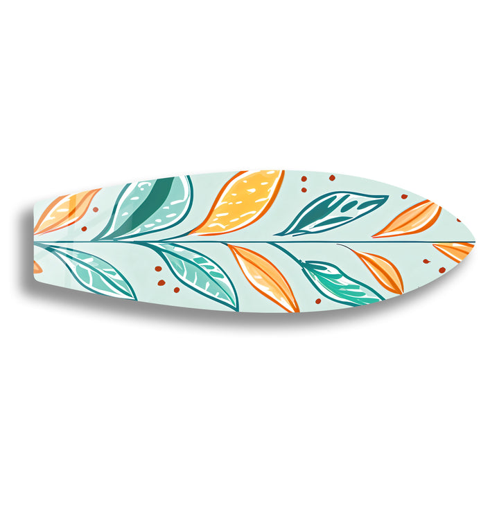 Colored Leafs Surfboard Wall Art