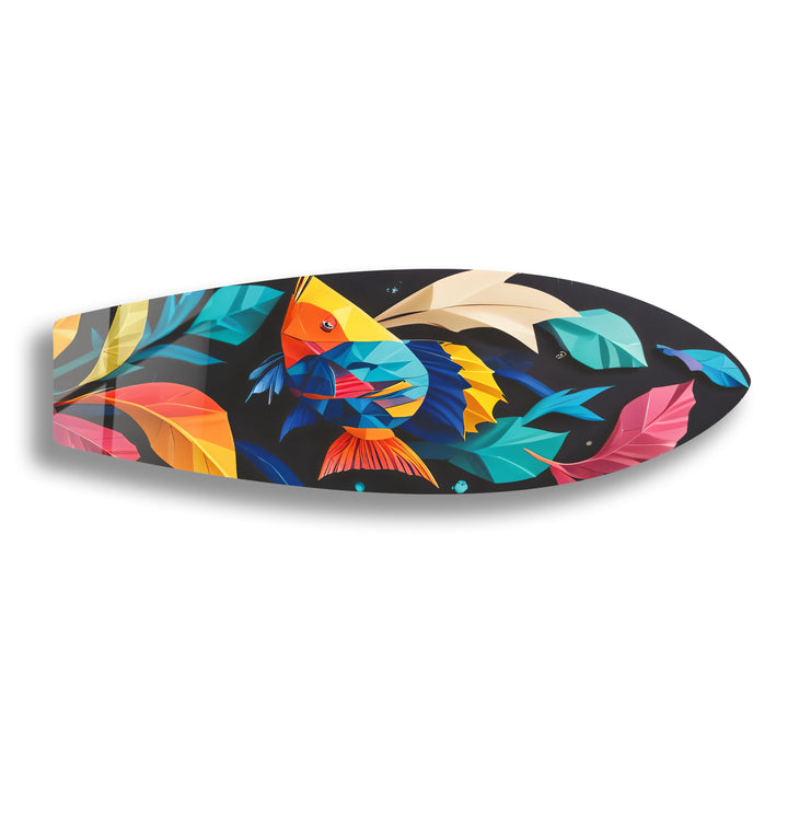 Stained Fishes Surfboard Wall Art