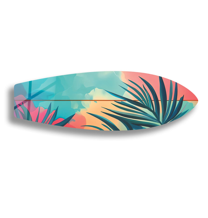 Tropical Tree Surfboard Wall Art