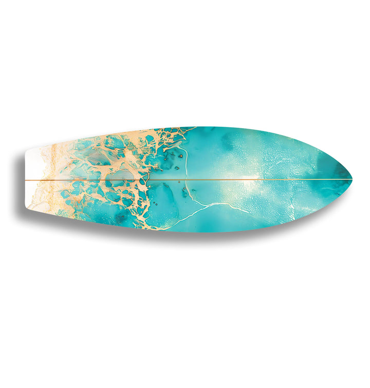 Abstract Sea Wave Surfboard Wall Art