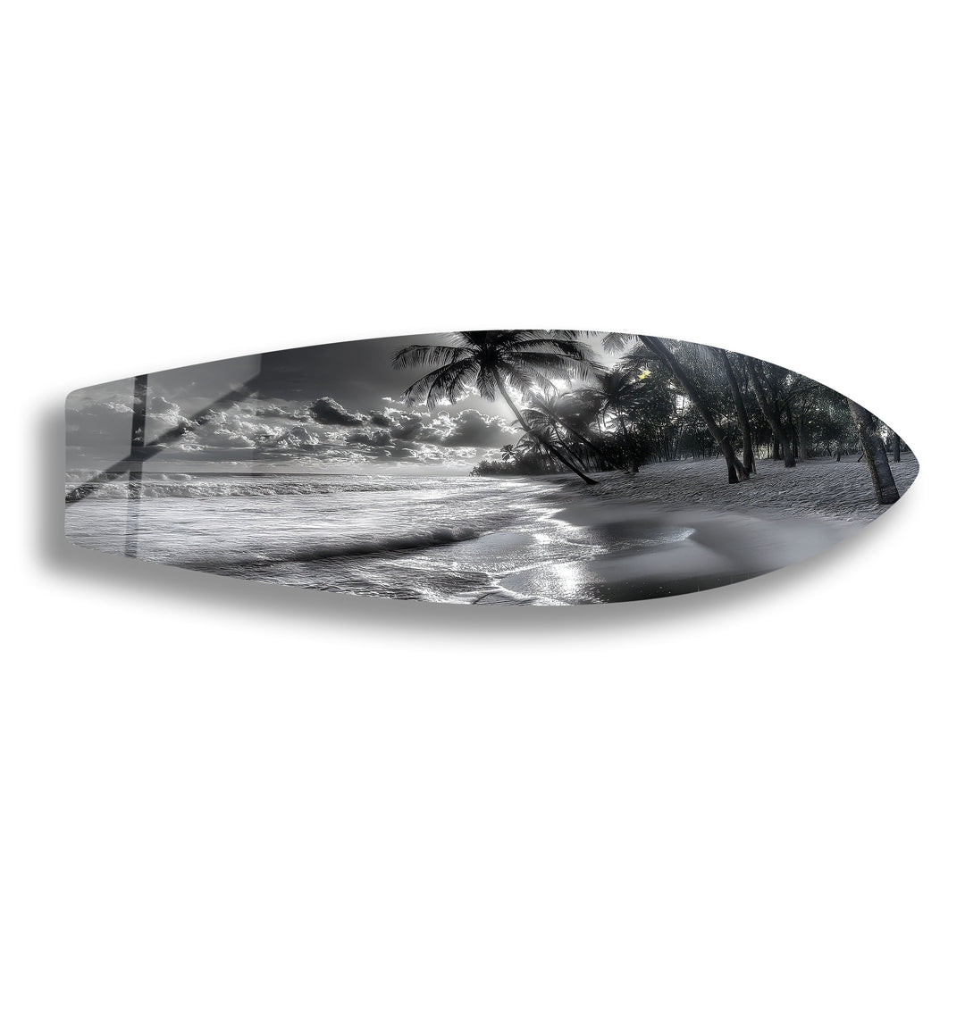 Midnight Tropics Surfboard Wall Art