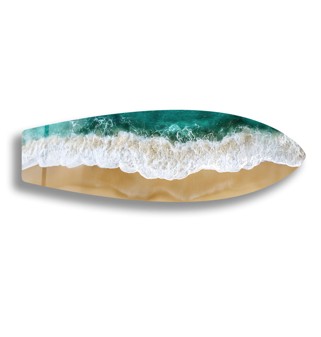 Golden Shore Surfboard Wall Art