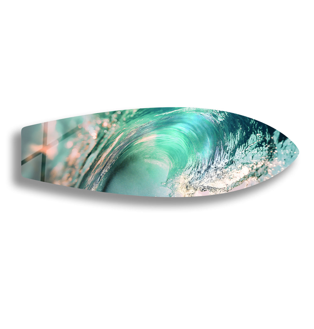 Powerful ocean wave art, with vivid colors and dynamic motion, perfect for beach-inspired decor.
