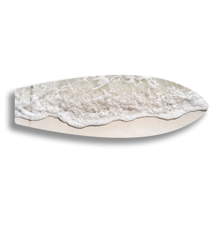 White Foam Beach Wave Surfboard Wall Art