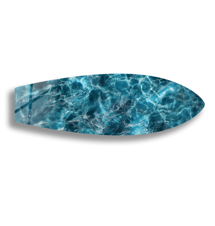 Deep Blue Waters Surfboard Wall Art