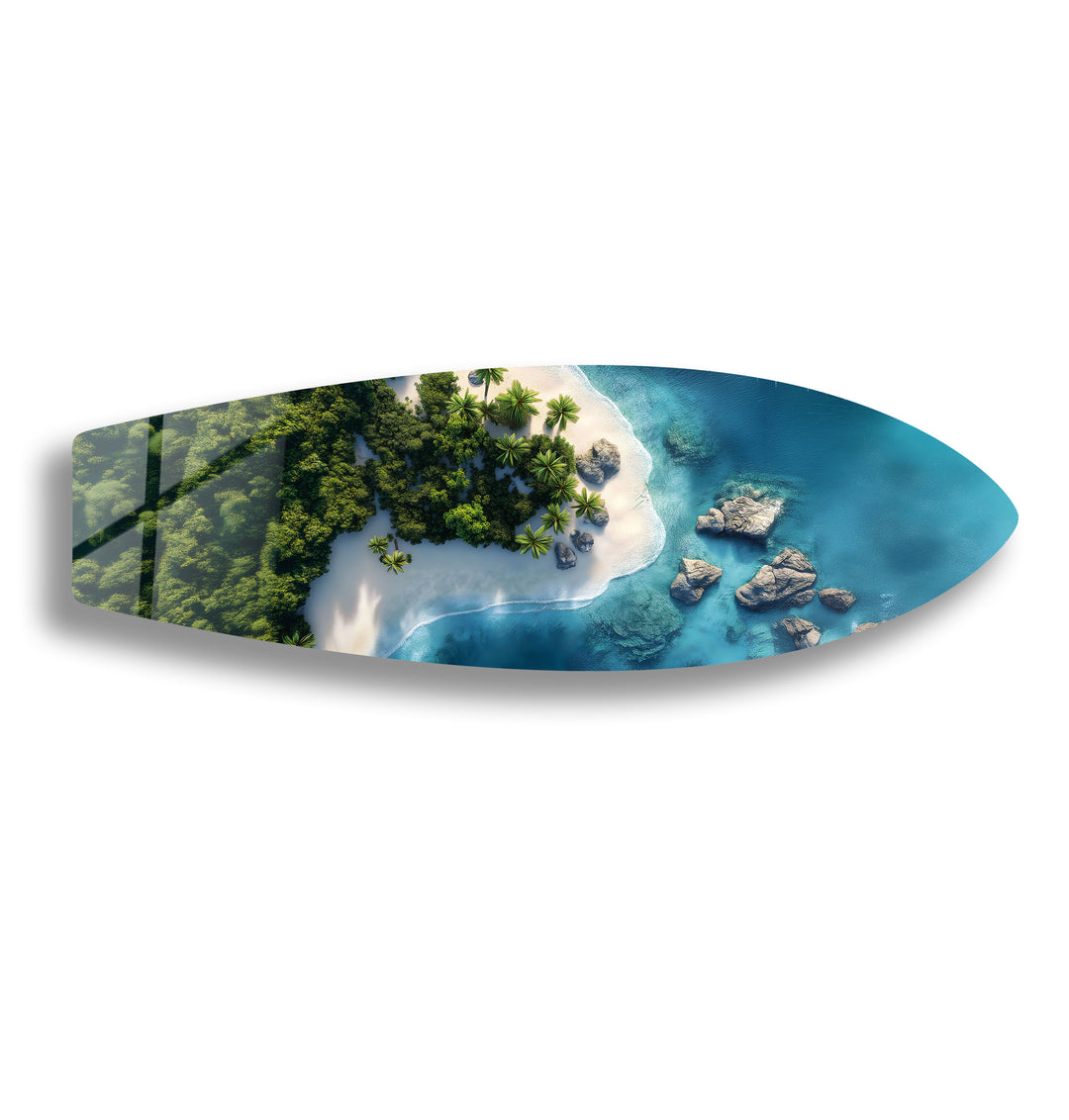 Tropical Paradise Surfboard Wall Art