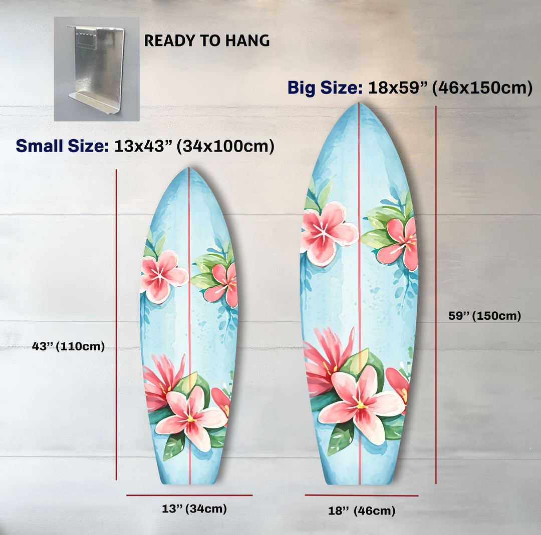 Red Lotus Surfboard Wall Art