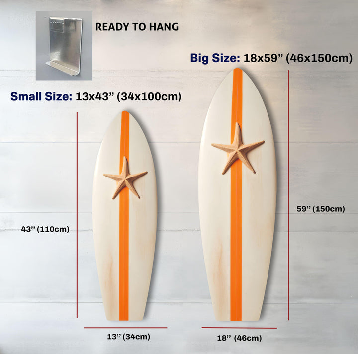 Beach Sea Star Surfboard Wall Art