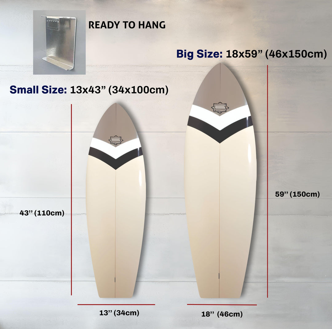 Beige Abstract Surfboard Wall Art