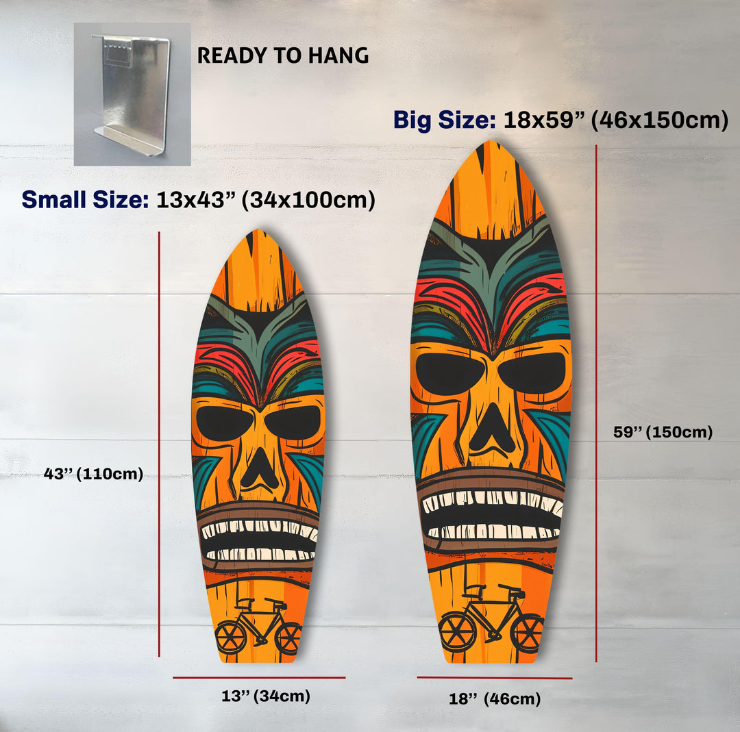 Tiki Art Surfboard Wall Art