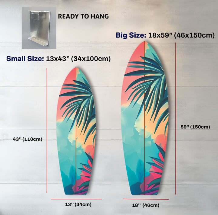 Tropical Tree Surfboard Wall Art