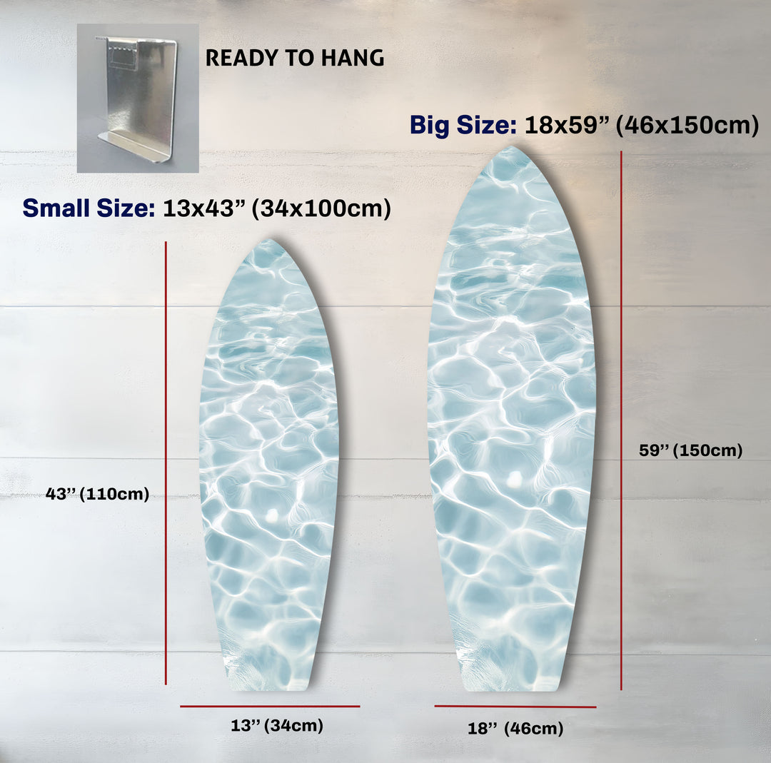 Crystal Blue Waters Surfboard Wall Art