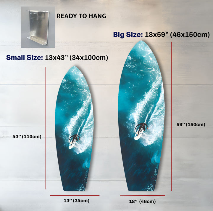 A stunning surfboard wall art that brings the dynamic energy of the ocean to life.






