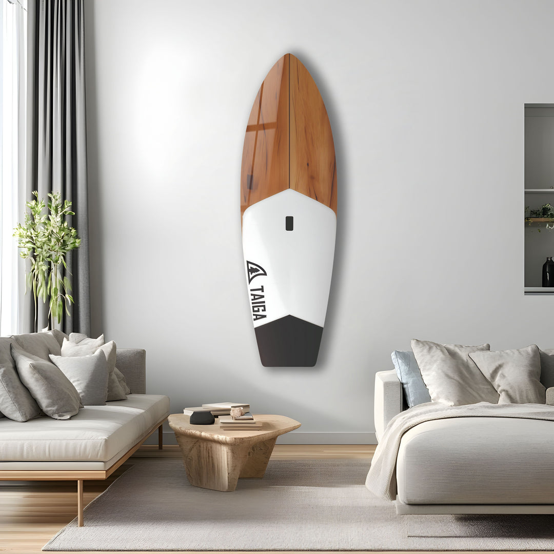 Wood Design White Surfboard Wall Art