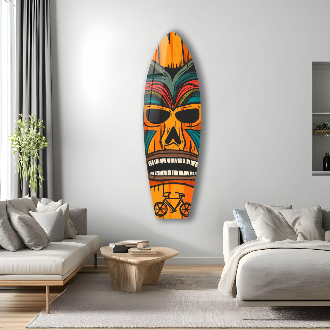 Tiki Art Surfboard Wall Art