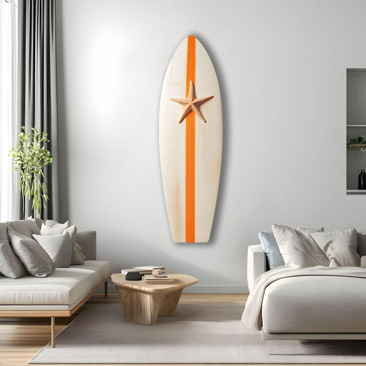 Beach Sea Star Surfboard Wall Art