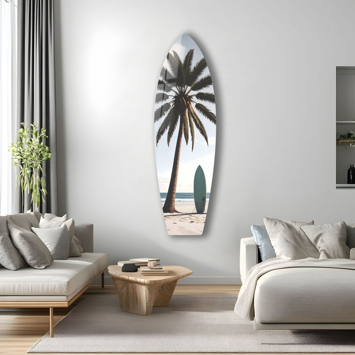 Palm Tree Surfboard Wall Art